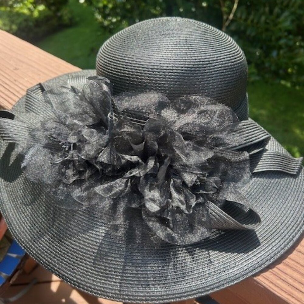 BETMAR NEW YORK Black Ribboned Wide Brim HAT